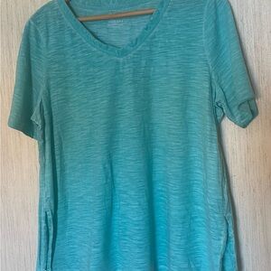 Chico's Blue Relaxed Short Sleeve T-Shirt